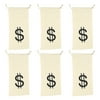 Robber Large Fake Money Drawstring Bag Pouch with Dollar Sign Design Humorous Party Favor Carry Bag 16 x 11 inches Cream